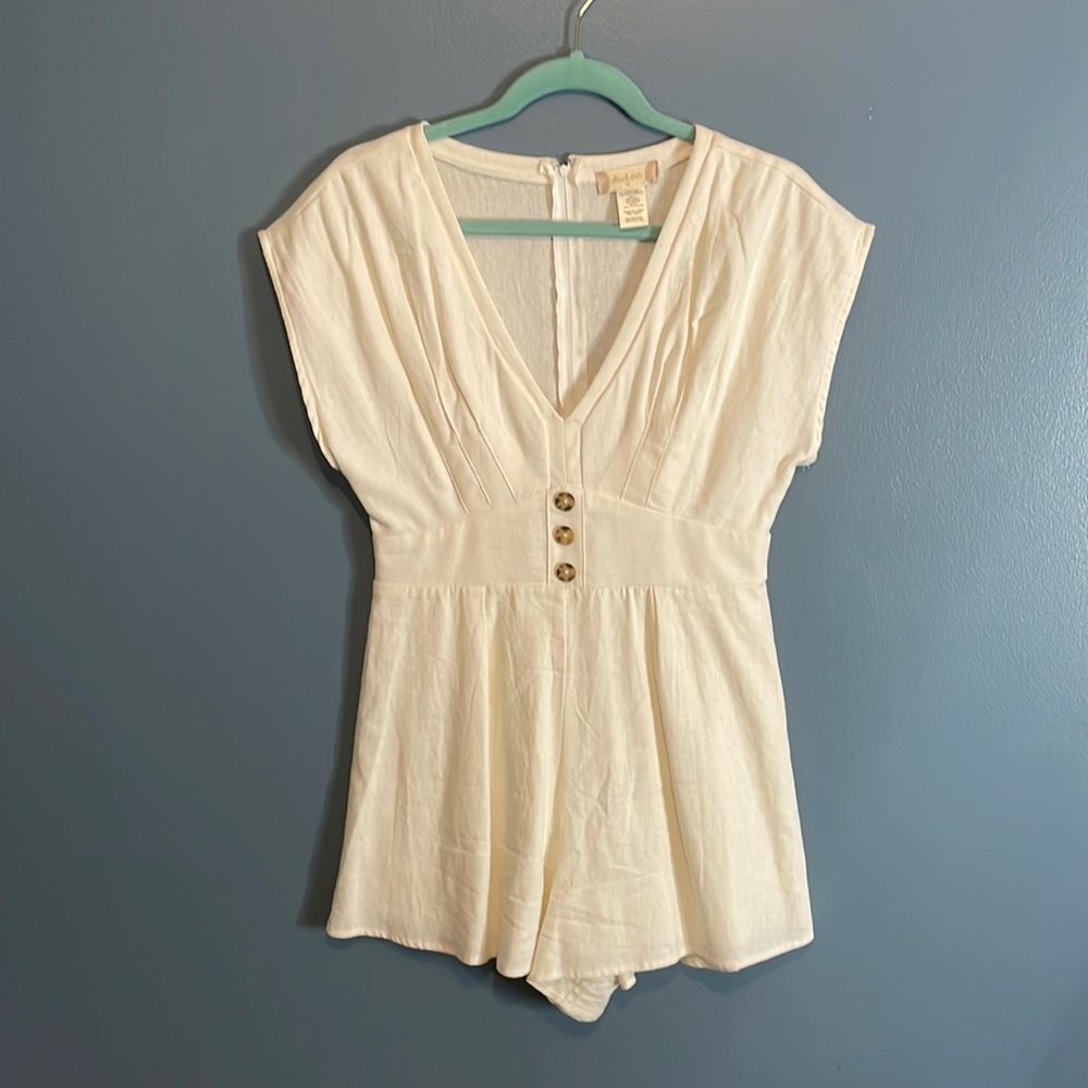 Altar’d State White Linen Blend Romper